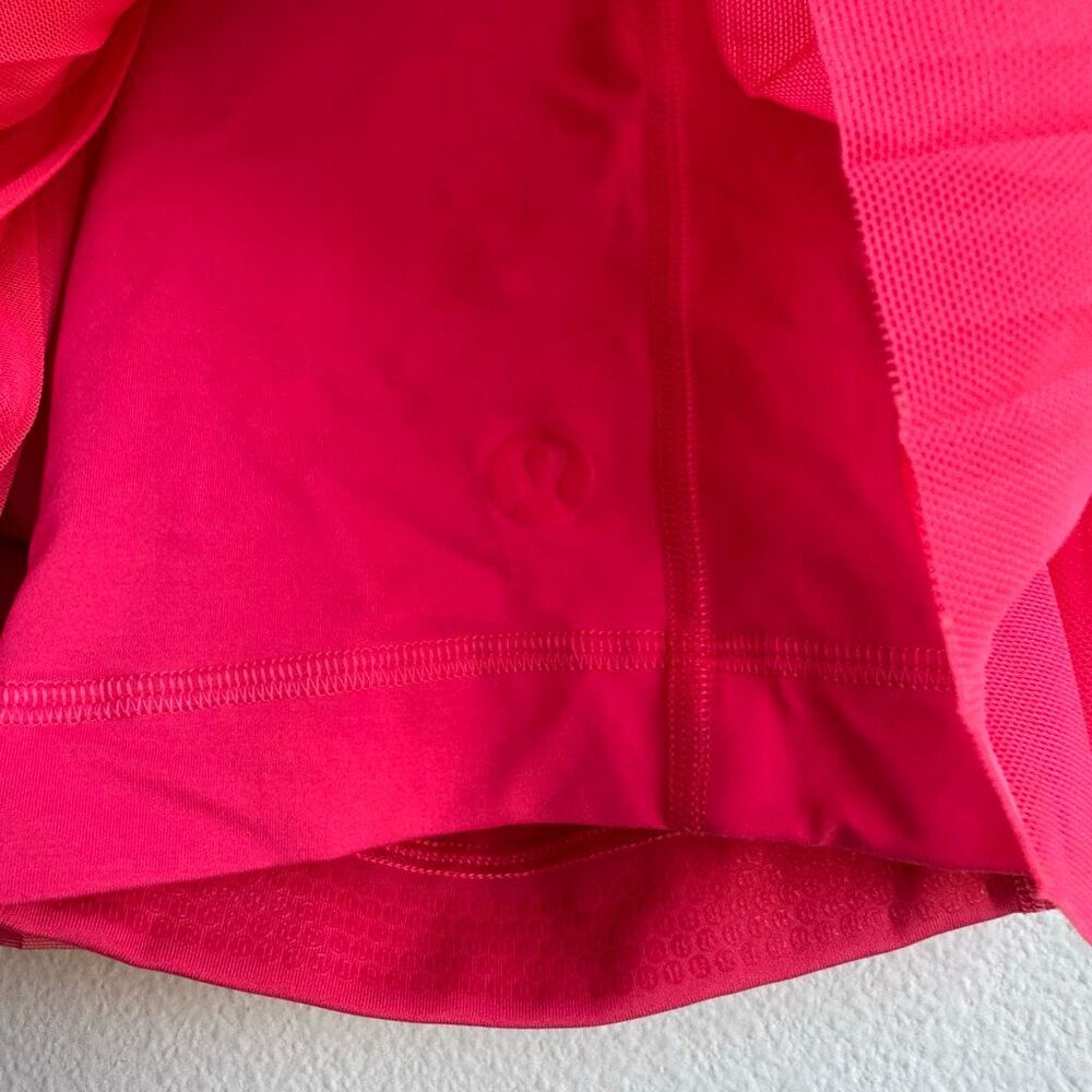 Lululemon Athletica Lip Gloss Pink Mesh Pleats Mini Tennis Skirt Women's Size 4 - Picture 2 of 5
